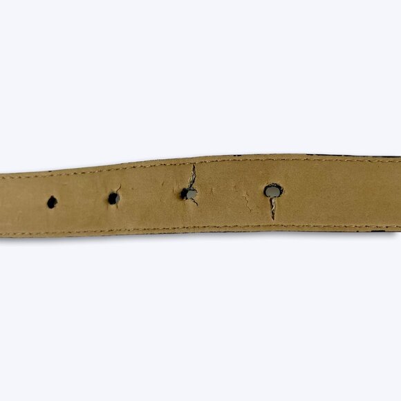 Vtg Coldwater Creek 2008 Western Belt Brown Croc Leather Silver Filigree Buckle main image 7